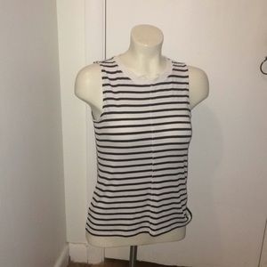 Ann Taylor LOFT black and white striped top